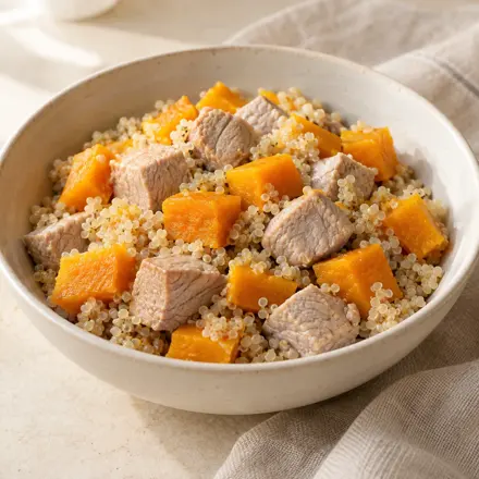 Lombo com quinoa e abóbora Lombo com quinoa e abóbora