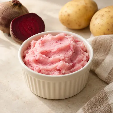 Purê rosado de batata Purê rosado de batata