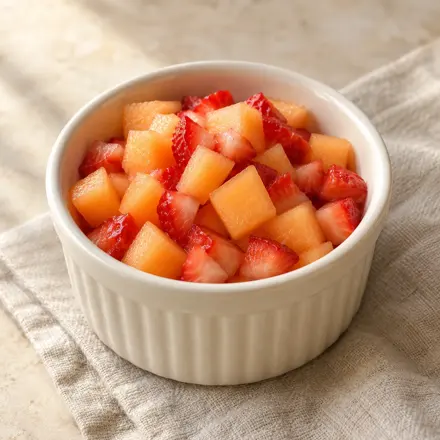 Melão com morango miudinho Melão com morango miudinho